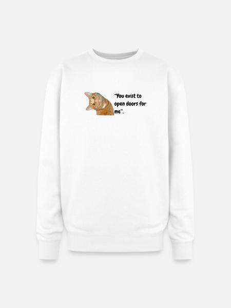 Peekaboo Orange Tabby - Oversized Crewneck Sweatshirt - white