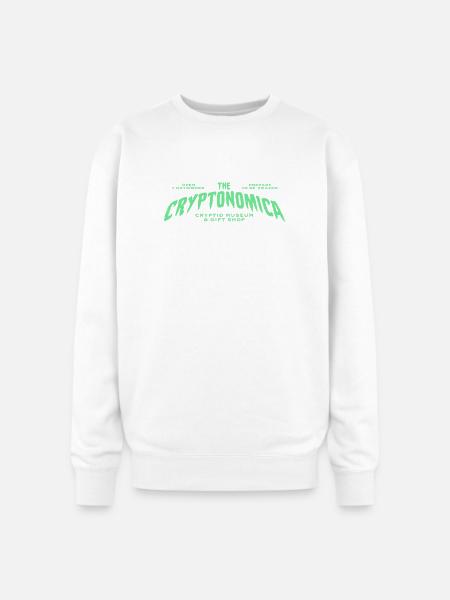 Cryptonomica: Cryptid Museum Logo - Oversized Crewneck Sweatshirt - white