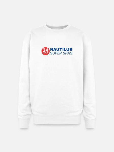 24-Hour Nautilus Super Spas - Vintage 1970s - Oversized Crewneck Sweatshirt - white