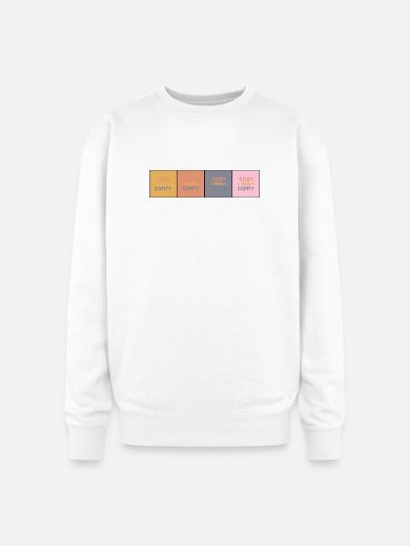 Cozy Comfy Quad Panels - Oversized Crewneck Sweatshirt - white