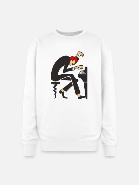 Piano Maestro Dizzy Pose - Oversized Crewneck Sweatshirt - white