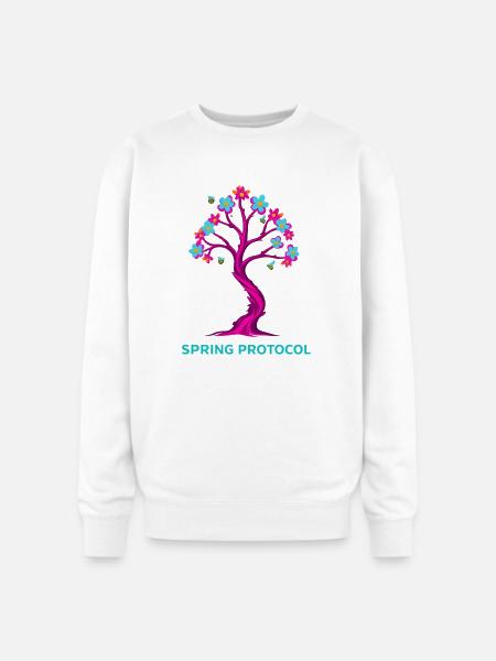 Spring Protocol Floral Tree - Oversized Crewneck Sweatshirt - white