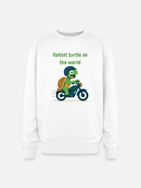 Turtle driver motorcycle - Oversized Crewneck Sweatshirt - white