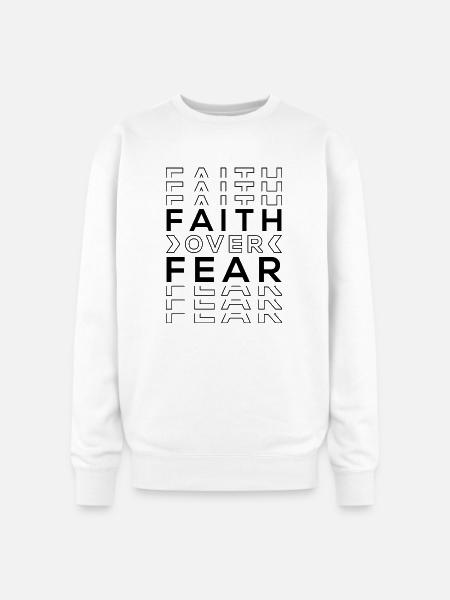 FAITH OVER FEAR - Oversized Crewneck Sweatshirt - white