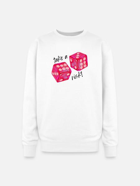 Take a Risk Graphic - Oversized Crewneck Sweatshirt - white