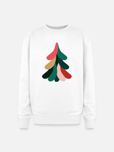 Vivid Abstract Evergreen – Christmas - Oversized Crewneck Sweatshirt - white