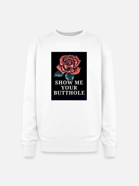 Rose Bold Text Statement - Oversized Crewneck Sweatshirt - white