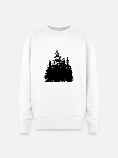 pine trees - Oversized Crewneck Sweatshirt - white