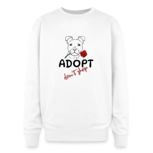 Retro Adopt Dont Shop Cute Puppy Rose Tee - Oversized Crewneck Sweatshirt
