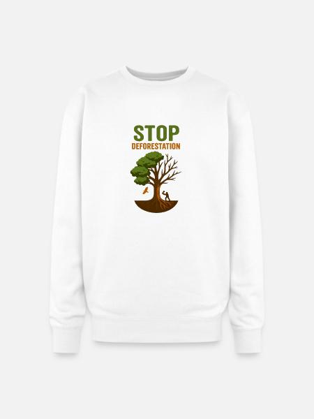 Environmental Conservation Deforestation Awareness - Oversized Crewneck Sweatshirt - white