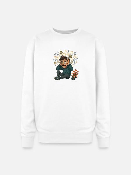 Overthink Overload - Oversized Crewneck Sweatshirt - white