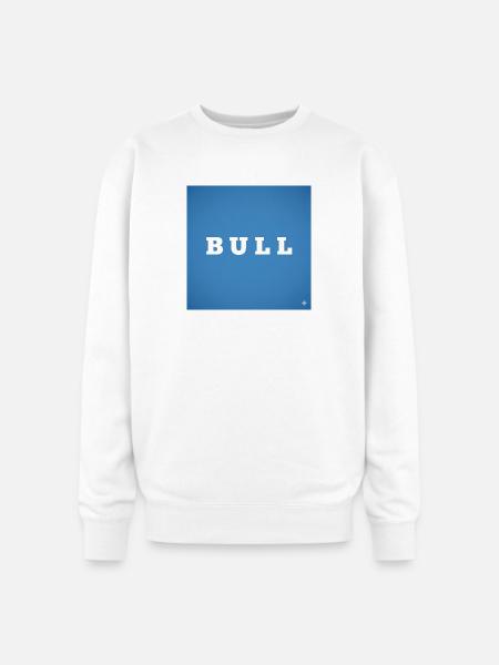 Bull Bold on Blue - Oversized Crewneck Sweatshirt - white