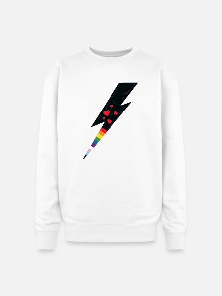 Pride Lightning - Oversized Crewneck Sweatshirt - white