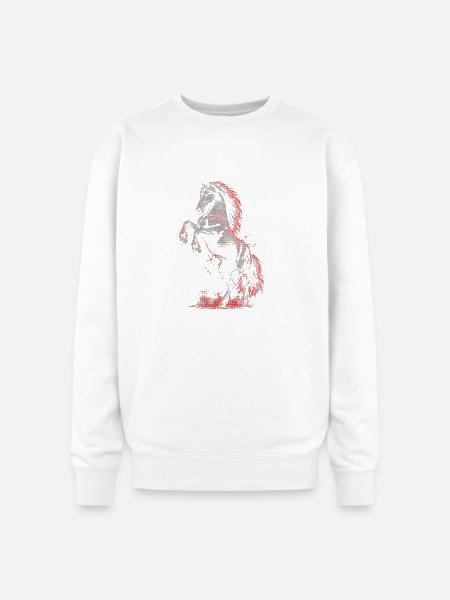 Crimson Blaze Stallion - Oversized Crewneck Sweatshirt - white