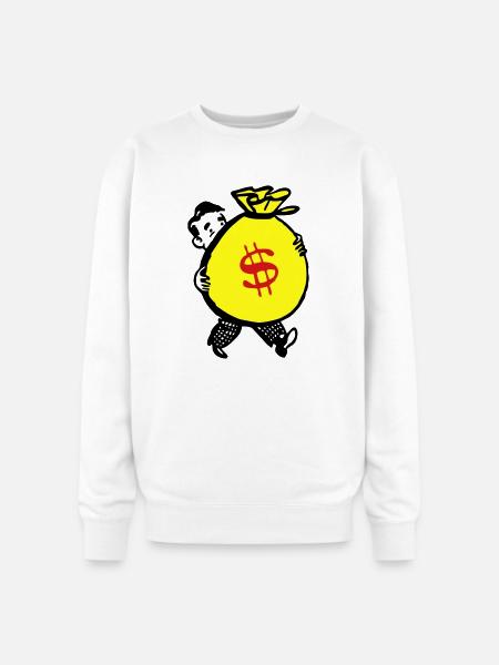 Money Bag - Oversized Crewneck Sweatshirt - white