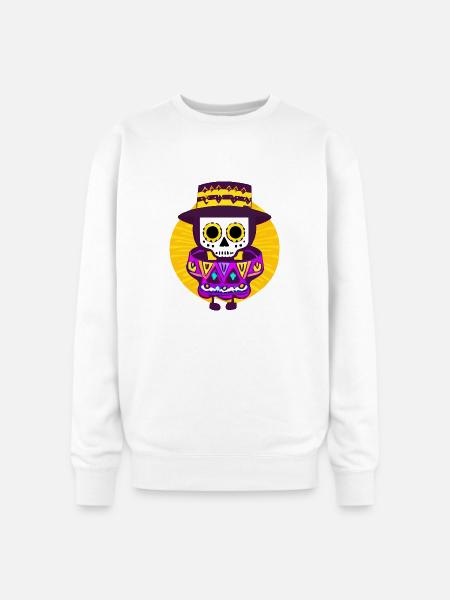 Mexican Skeleton - Oversized Crewneck Sweatshirt - white