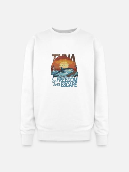 Ocean Depths and Tuna - Oversized Crewneck Sweatshirt - white