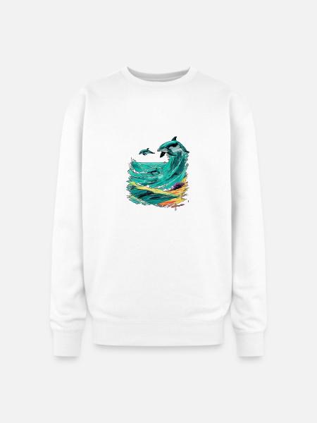 Pixel Beach CRT Dreams - Oversized Crewneck Sweatshirt - white