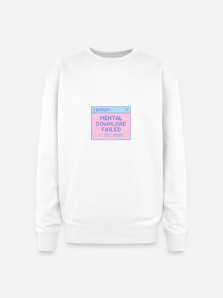 Pastel Glitch Error Window - Oversized Crewneck Sweatshirt - white