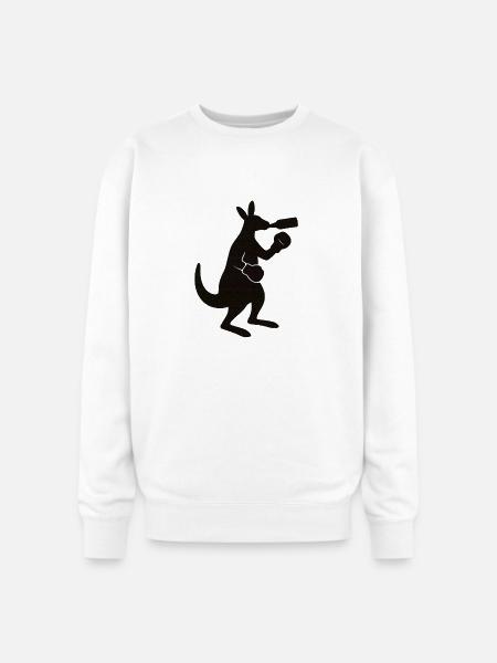 Kangaroo Sip Silhouette - Oversized Crewneck Sweatshirt - white