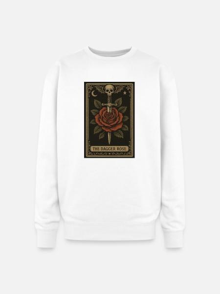 Dagger Rose Tarot Card - Oversized Crewneck Sweatshirt - white