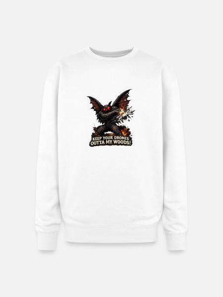 Mothman Drones  - Oversized Crewneck Sweatshirt - white