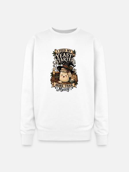 Sourdough Baking Witch Tee - Oversized Crewneck Sweatshirt - white