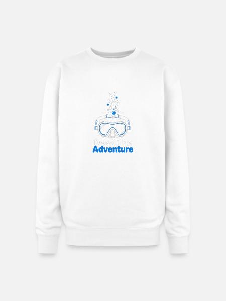 Deep Blue Adventure Dive Mask - Oversized Crewneck Sweatshirt - white