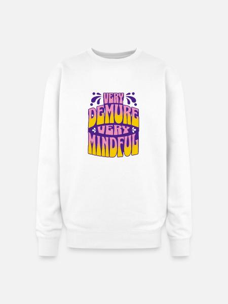 Very Demure, Very Mindful - Oversized Crewneck Sweatshirt - white