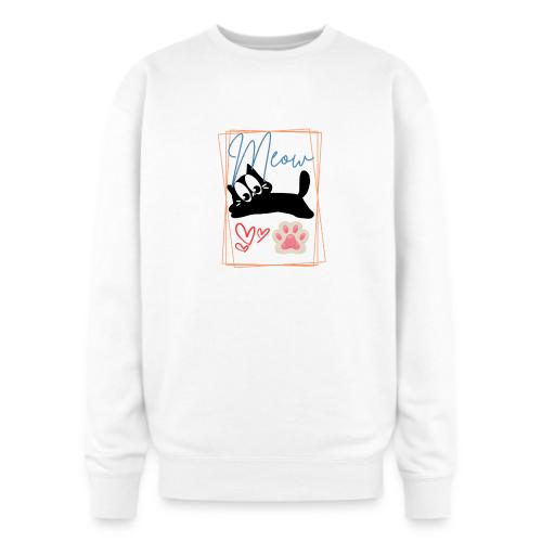 Meow Cat Paw Cute Kitty Lover Design - Oversized Crewneck Sweatshirt