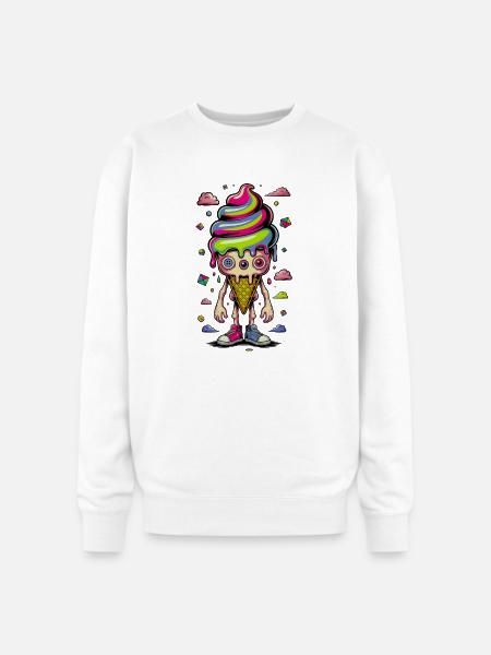Cosmic Cone Creature - Oversized Crewneck Sweatshirt - white