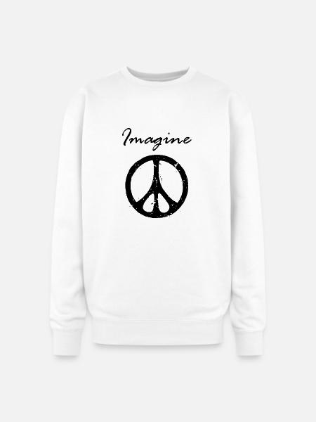 Imagine Peace - Oversized Crewneck Sweatshirt - white