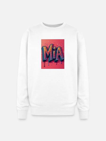 MIA Glitter Block Letters - Oversized Crewneck Sweatshirt - white
