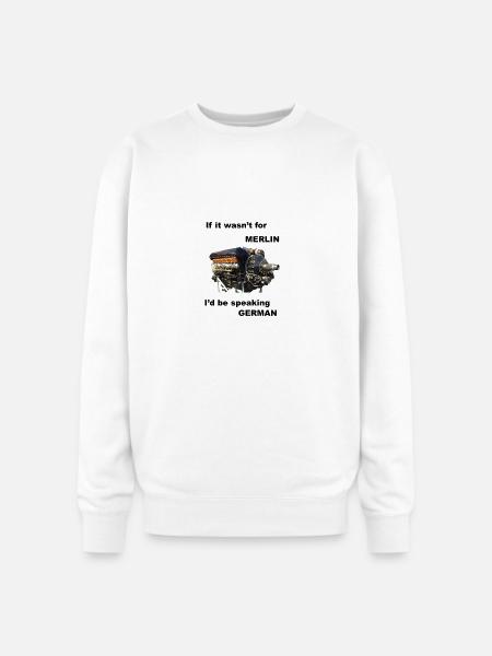 Ode to Rolls Royce Merlin Engine - Oversized Crewneck Sweatshirt - white