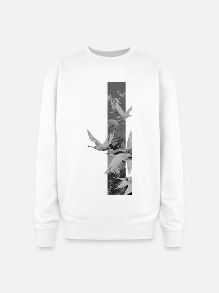 Dove Stripes Mono - Oversized Crewneck Sweatshirt - white