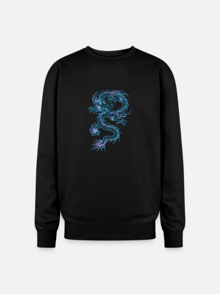chinese dragon - Oversized Crewneck Sweatshirt - black