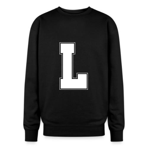 White Letter L – Varsity Alphabet Monogram - Oversized Crewneck Sweatshirt