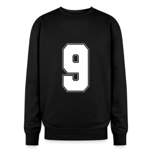 White Number 9 – Varsity Font - Oversized Crewneck Sweatshirt