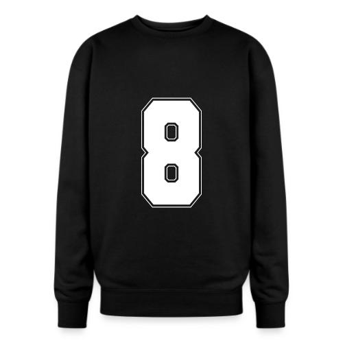White Number 8 – Varsity Font - Oversized Crewneck Sweatshirt