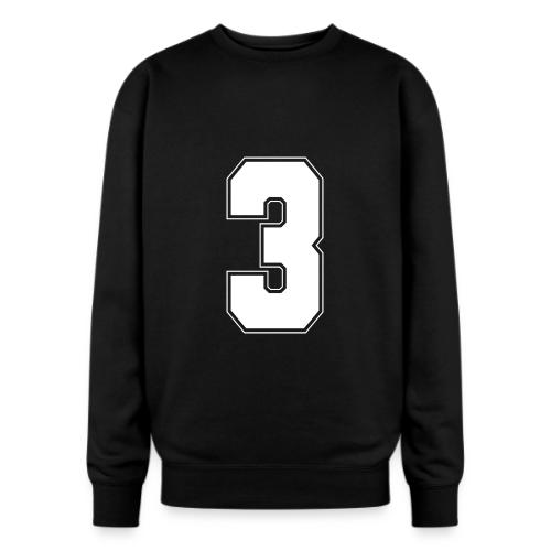 White Number 3 – Varsity Font - Oversized Crewneck Sweatshirt