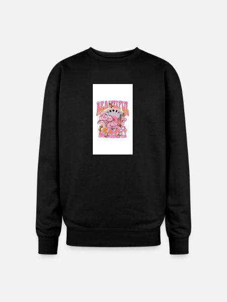 Beautiful Butterfly Bloom - Oversized Crewneck Sweatshirt - black
