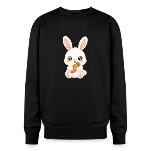 Cute Bunny Rabbit Holding Carrot – Kawaii Easter - Oversized Crewneck Sweatshirt