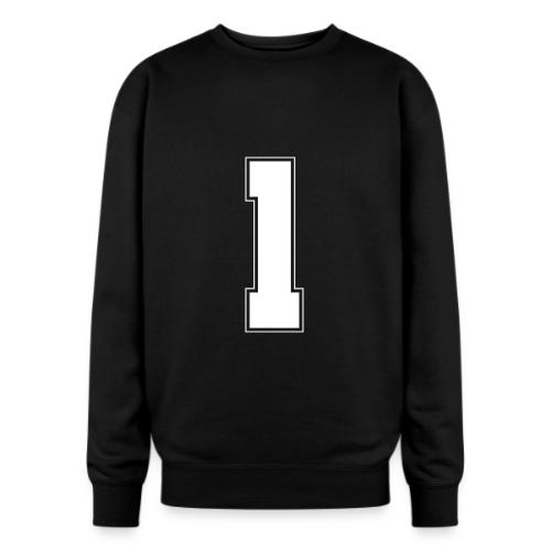 White Number 1 – Varsity Font - Oversized Crewneck Sweatshirt