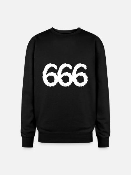 666 symbol number white - Oversized Crewneck Sweatshirt - black