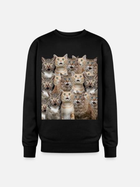 Surprised cats - Oversized Crewneck Sweatshirt - black