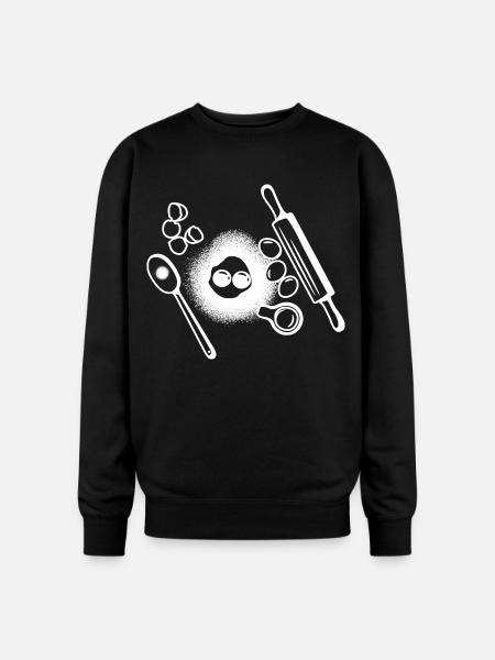 Baking Ingredients Drawing - Oversized Crewneck Sweatshirt - black