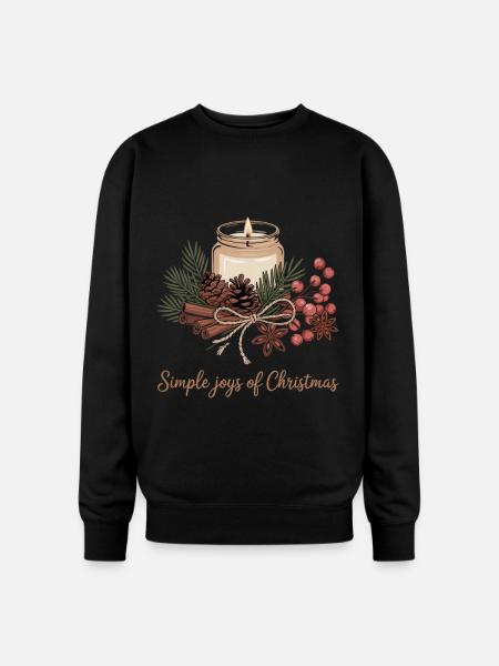 Rustic Christmas Design - Oversized Crewneck Sweatshirt - black