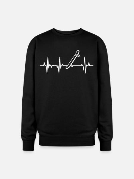 Skateboard ECG Heartline - Oversized Crewneck Sweatshirt - black