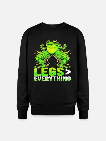 Legs Over Everything Frog - Oversized Crewneck Sweatshirt - black