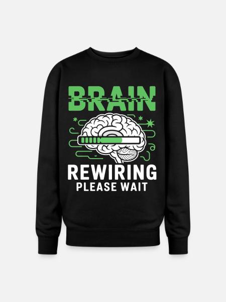 Brain Rewiring Please Wait - Oversized Crewneck Sweatshirt - black